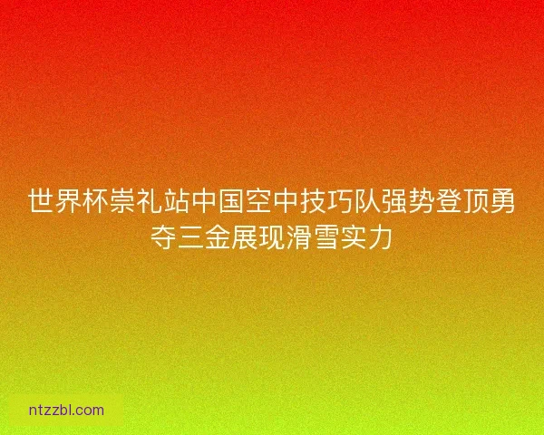世界杯崇礼站中国空中技巧队强势登顶勇夺三金展现滑雪实力